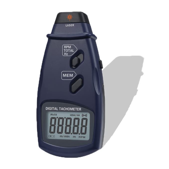 Electronic Photo Tachometer Handheld LCD Digital Tachometer Roofing Tools and Equipment with Store 96s Data Range 2.5 to 99999Rpm 0.05 to 1666Hz 1 to 99999 Count