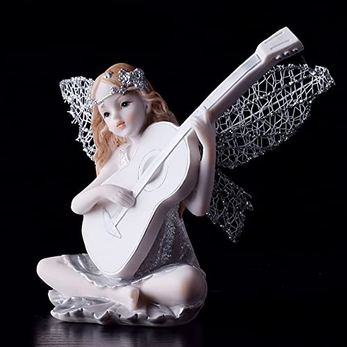 YQLKD Statue Sculptée Statues De Guitare D'Ange De Résine Décor À La Maison Décoration De Statue Deâ€¦ – Vignette
