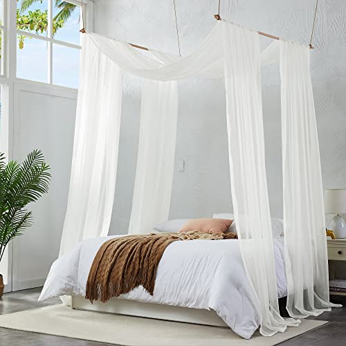 Warm Home Designs Light Beige Bed Canopy Curtains In 55 X 360 Inch Size. Our King Canopy Bed Curtains Work Great As Kids Canopy, Bed Scarf, Bed Curtain Or To Enhance Bed Decor. Bc Beige 360" #TOP2