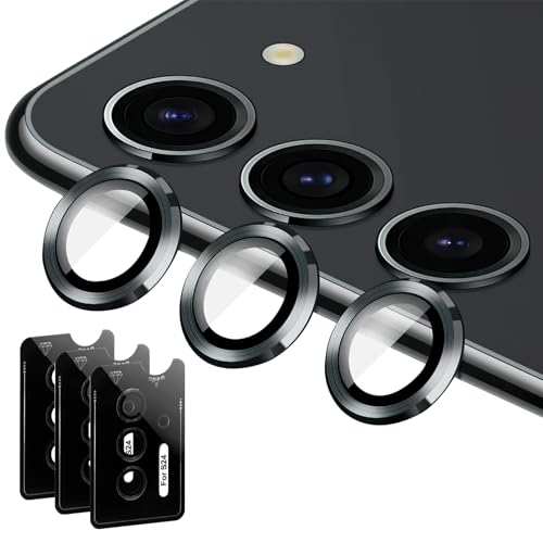 CJMUQHEHH 3 protezioni per fotocamera per Samsung Galaxy S24 5G, durezza 9H, protezione trasparente per fotocamera, Samsung Galaxy S24, pellicola protettiva in vetro temperato, antigraffio, accessorio