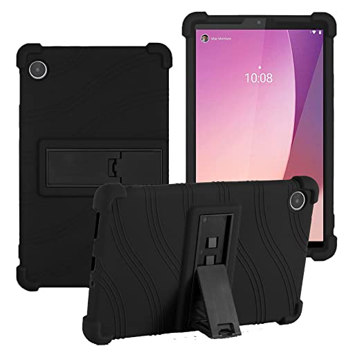 YHFZR Funda para Lenovo Tab M8 4th Gen 8', Silicón Ligera Carcasa Antideslizante con Soporte para los niños para Lenovo Tab M8 4th Gen 8' TB-300FU, Negro