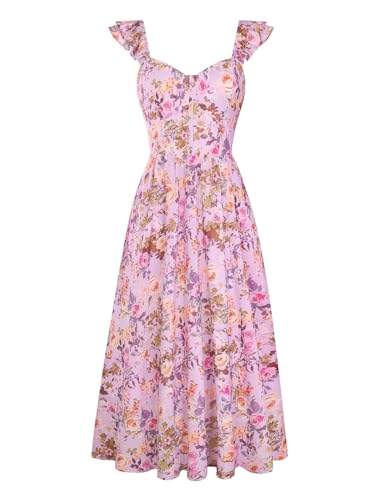 Women Maxi Floral Corset Dress,Milkmaid Sundress,Spring Dresses for Women 2026