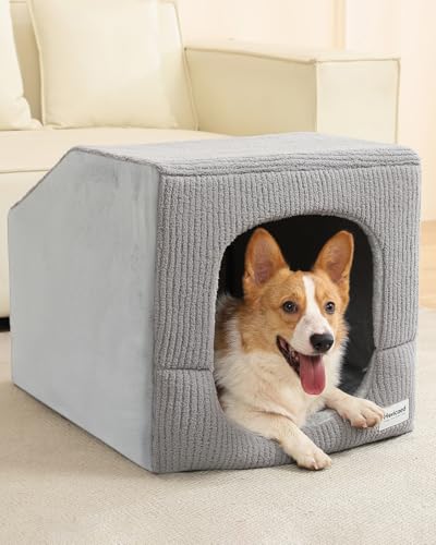 Hovicaed Indoor Dog House for Extra Large Medium Small Sized Dogs - Dog Tent with Washable Removable Cover Pet Orthopedic Dog Cave Bed Egg-Crate Foam Cushion Inside Dog House Large Space(L)