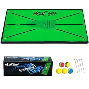 MSOAT Nueva Golf Swing Mat, Alfombra de Práctica para Golf, Material de Terciopelo para Interiores y Exteriores, Modelo de Color Claro