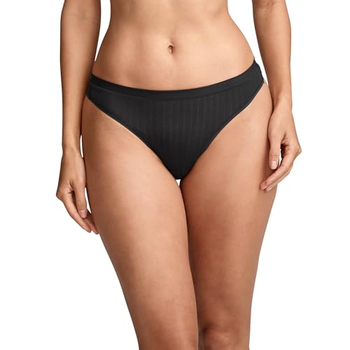 Jockey Women's Underwear Light & Airy Thong, Black, 2XL