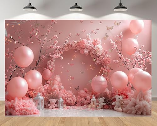 Fondo rosa 9x6 pies para fotografía y eventos miniatura 1
