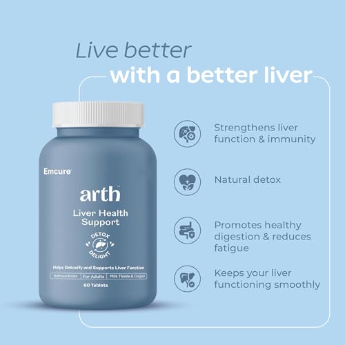 Image of Arth Liver Health Supplement | With Milk Thistle (Silymarin 600mg), CoQ10, Vitamin C & E | Helps in Fatty Liver Management & Digestion | Anti-inflammatory & Antioxidant Support | For Men & Women | 60 Veg Tablets