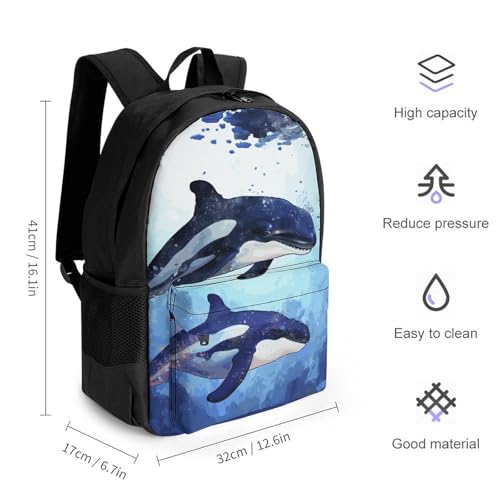 Laptop Backpack for Men Women Lightweight Backpack Orca Killer Whale Daypack Rucksack with Compartment Laptop Bag2