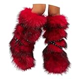 Fabriquées à partir de fausse fourrure de haute qualité, ces bottes sont non seulement belles mais aussi chaudes en hiver. La fourrure extérieure est douce et lisse, et la couleur est réaliste et ne se décolore pas.