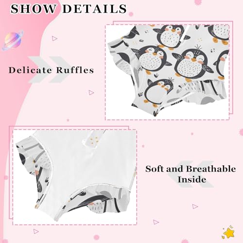 Girls One Piece Swimsuits Long Sleeve Swimsuit Zipper Bathing Suits Cute Penguin Animal4