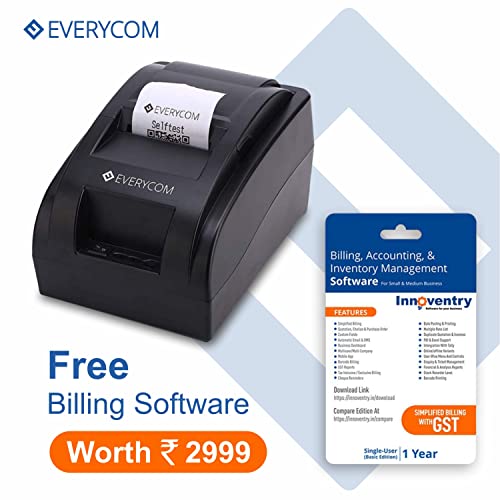 Everycom EC-58 58mm (2 Inches) Direct Thermal Printer- Monochrome Desktop (1 Year Warranty) (USB + Bluetooth) (Image - 3)