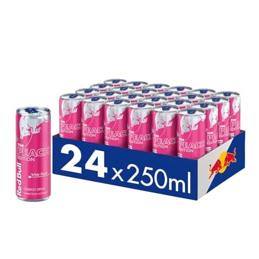 Red Bull Energy Drink Peach Edition - 24er Palette Dosen - Getränke mit White Peach Geschmack, EINWEG (24 x 250 ml)