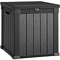 YITAHOME Deck Box, 51 Gallon Weather Resistant Outdoor Storage Container for Patio Cushions, Pool Supplies, Garden Tools, Lockable Lid and Side Handles, Black