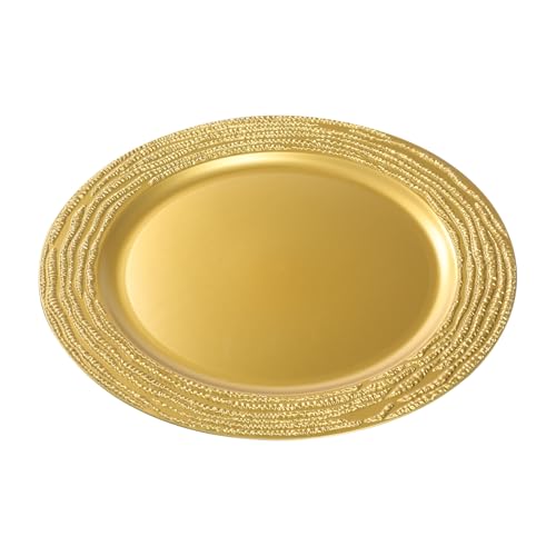 100 Platos Dorados Redondos de 13 pulgadas Reutilizables miniatura 7