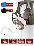 GreenWhim 1 Pack Respirator mask Reusable Full Face with Filters – Protective Gas Mask for Painting, Spraying, Sanding, Chemical and Dust Work - Image 3