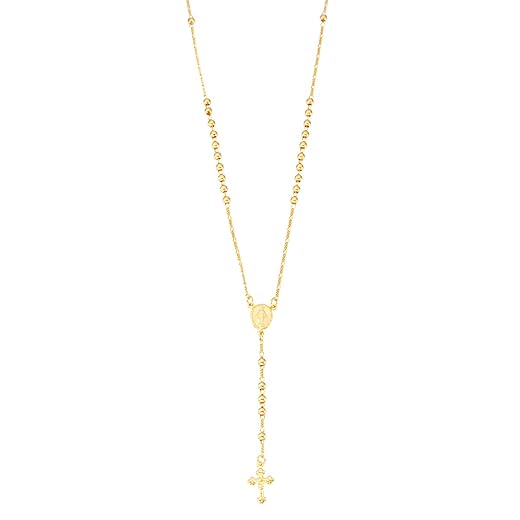 Colar Masculino Terço Rosario Para Homens Banhado A Ouro 18k