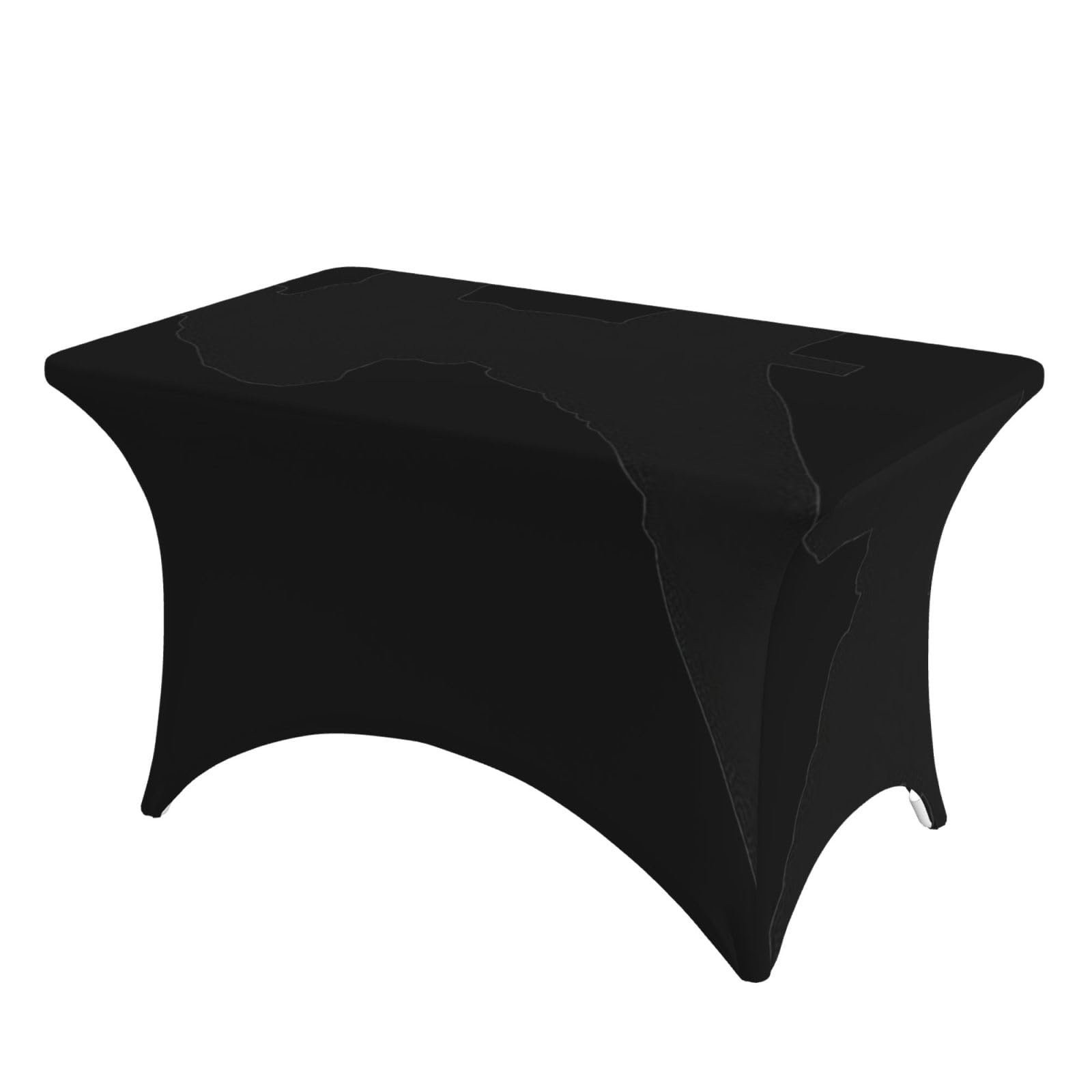 Dcehgew Karates 4Ft Spandex Rectangular Table Cloth, Printed Fitted Elastic Tablecloths Washable Table Cover For Event, Wedding, Banquet & Party