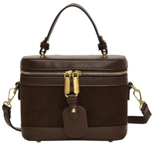 Plaid Crossbody Bag for Women Shoulder Bags Trendy Square Box Bag Top Handle Tote Handbag Small Leather Purses Winter