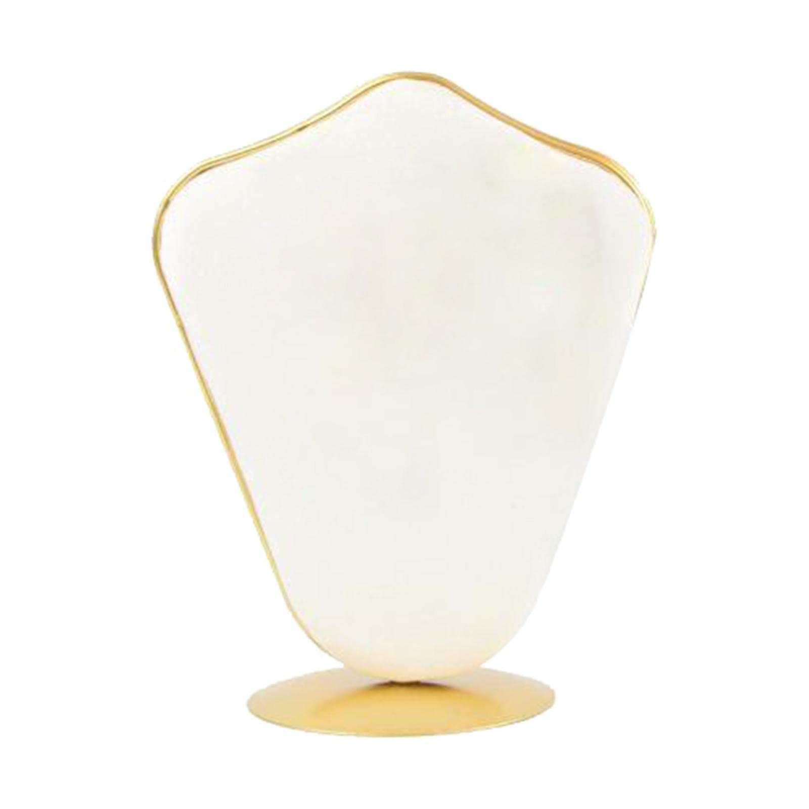 Colaxi Velvet Necklace Bust Display Stand Organizer Pendant Chain Jewelry Holder Rack, Beige