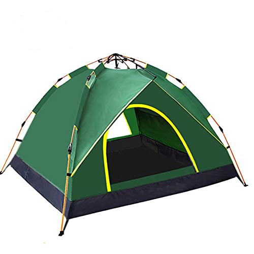 Tente automatique double couche 3/4 places de camping dôme et plage verte