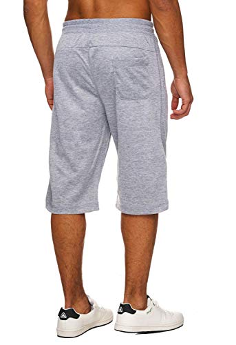 Hidyliu Mens Elastic Waist Drawstring Workout Gym Joggers 3/4 Shorts Summer Casual Sweat Short Pants with Pockets