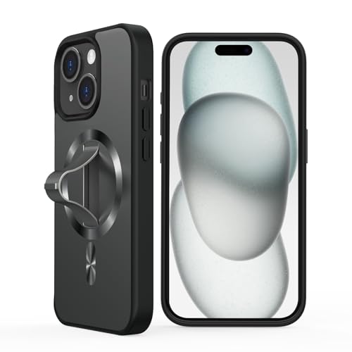 AUROX for iPhone 15 Plus Case with Invisible Stand [Compatible with MagSafe] Military-Grade Protection, Shockproof Slim Magnetic 15 Plus Case for Men Women Magnetic Phone Case Cover, Black by AUROX - Used condition - CA$4.78
