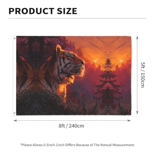 Drapeau extérieur tigre en polyester résistant avec œillets 90x150cm - 4