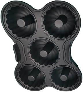 Silicone donut baking with ergonomic handle for air fryer, 5 cavities, heat resistant and dishwasher safe, for baking donuts, muffins and more (Is black)