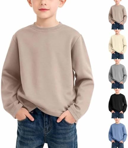 Long Sleeve Sweatshirts For Boys Casual Loose Comfy Kids Sweater Tops Warm Winter Spring Clothes 3-13 Years