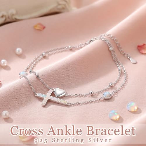 Image of S925 Sterling Silver Anklet for Women Adjustable Plus Foot Ankle Bracelet