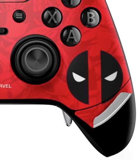 Skinit Decal Gaming Skin Compatible with Xbox One Elite Controller - Officially Licensed Marvel Deadpool Deadpool Emblem Design