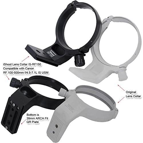 iShoot Anillo de Montaje en Trípode Collar de Objetivo Compatible con Canon RF 100-500mm f/4.5-7.1L IS USM, Soporte de Lente Parte Inferior es Arca-Swiss Fit Cámara Placa de Liberación Rápida - imagen 4