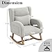 HCHAIRH Nursery Rocking Chairs Upholstered Rocking Chair for Nursery Cozy High Backrest Modern Indoor Rocking Chair for Living Room Bedroom Adults (Teddy Light Gray)