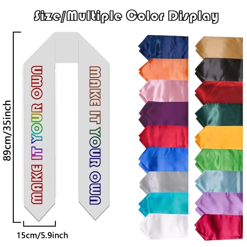 GONIS Custom Graduation Stole Class of 2024 Customized Congratulations Stole with Photo Text Personalized Printed Graduation Sash Gift with Trim Honor, 70 Inches - Thumbnail 3