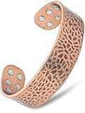MagnetRX® Pulsera magnética de cobre puro – Pulseras magnéticas de cobre – Pulsera de cobre ancha ajustable con 12 imanes (Mediano/Grande (Paquete de 1), Cobre Martillado)