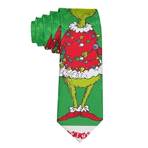 Mikors Cach Christmas Green Monster Grinches Men's Ties Necktie Retro Fashion Neck Tie For Men Slim Skinny Tie Business Formal Necktie Tie For Wedding Party Work #TOP1