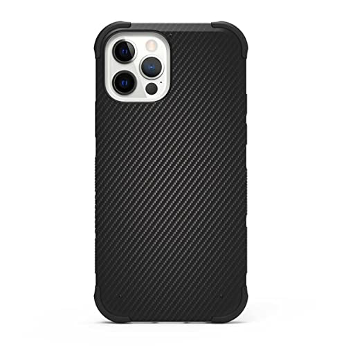 PureGear DualTek for Apple iPhone 12 Pro Max Case Military Tested Military Grade Protection Shockproof Absorbent Heavy-Duty Bumper with Drop Test 20 ft Cover Rugged Cool Durable Black Carbon Fiber