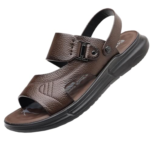 Sandales antidérapantes en cuir pour hommes contre les glissades