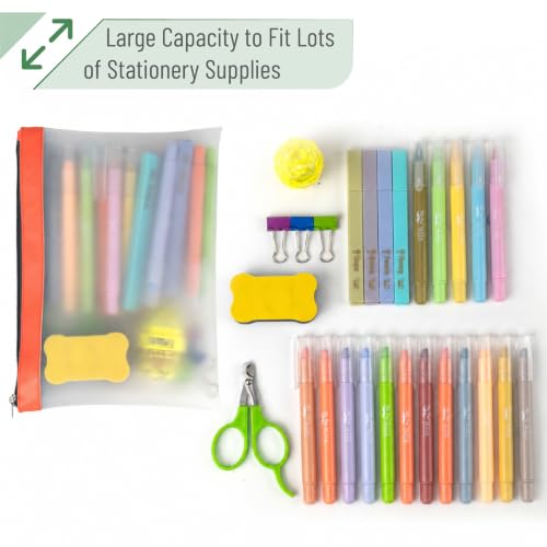 Image of Mr. Pen- Clear Pencil Pouch, 9 inch x 6.88 inch, 3 Pack, Durable TPU Material | Large Water-Resistant Pencil Bags with Smooth Zipper, Multipurpose Clear Pouch for Stationery, School, Office