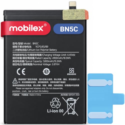 MOBILEX® Batería BN5C para Poco M4 Pro 5G / Xiaomi Redmi Note 11S 5G | Carga Rápida 33W | 5000mAh   OEM | Interna Repuesto con Adhesivo | Capacidad Original
