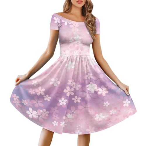 Robe à manches courtes bouffante coupe midi formelle pour femme
