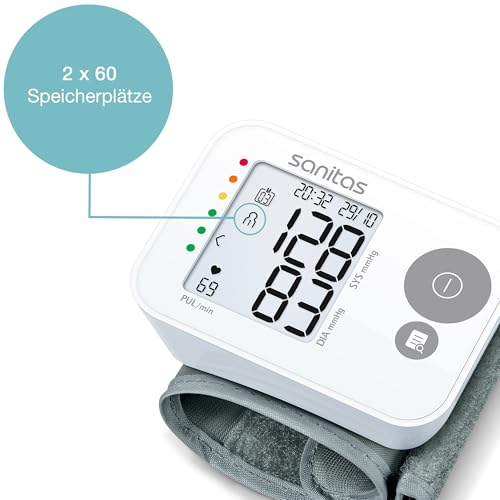 Foto von Sanitas SBC 22 Handgelenk-Blutdruckmessgerät (vollautomatische Blutdruck und Pulsmessung, Warnfunktion bei möglichen Herzrhythmusstörungen)