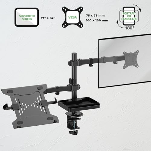 Support ecran PC contre le mal de dos avec plateau pour ordinateur portable - 4