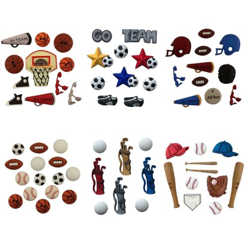 Assorted Sports Theme Buttons – 50+ Piece Set