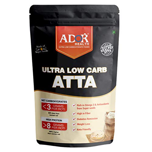 ADOR Health Ultra Low Carbohydrate Keto Roti Atta | 3g Net Carb per roti | Clinically Validated | Dietician Recommended (Pack of 1 (1 kg)) ADOR Health Ultra Low Carbohydrate Keto Roti Atta | 3g Net Carb per roti | Clinically Validated | Dietician Recommended (Pack of 1 (1 kg))