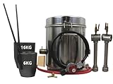 16KG(35lbs) Large Metal Melting Furnace Dual Burner with Graphite Crucibles(16KG/35lbs&6KG/13lbs), Foundry Home Kiln Smelting Furnace Kit with Casting Tools for Refining Recycle Brass Gold Silver