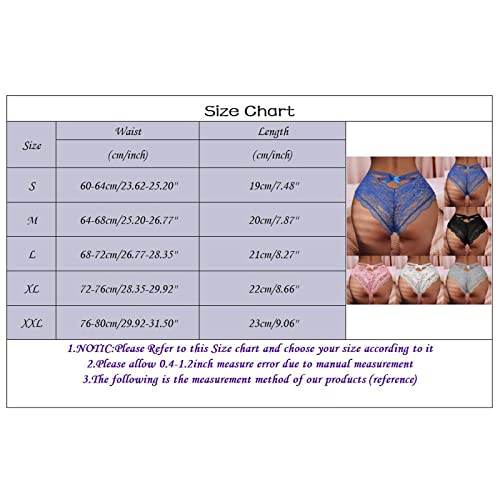 Sexy Panties For Women Naughty Slutty Plus Size Crochet Thong Lace V-Back Criss Cross Breathable Women's Underwear Hollow Out Charming Scallop Trim Strappy Lingerie For Women L Black #TOP3