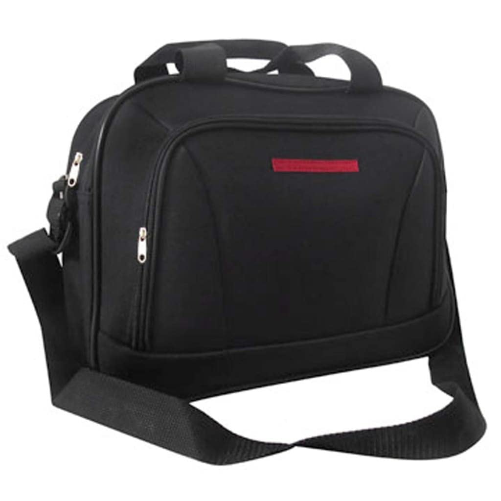 vidaXL Set Valigie da Viaggio 5 Pezzi, Tessuto con Rivestimento in PVC, Nero, Include Trolley S/M/L, Borsa da Viaggio e Beauty Case, Manico Telescopico Estraibile, Accessori da Viaggio