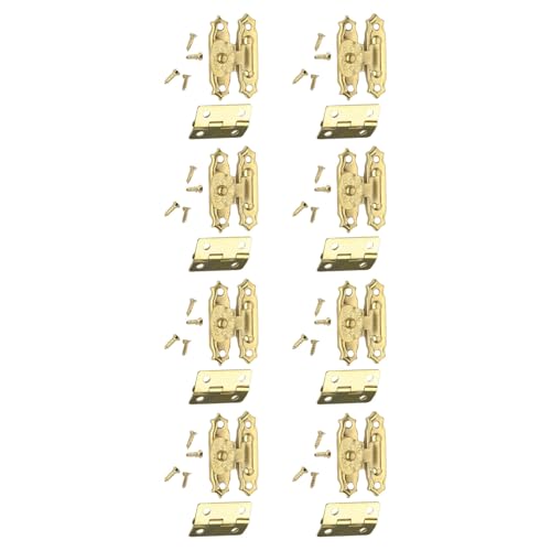 Bisagras y tornillos pequeños antiguos, paquete de 8 accesorios portátiles para cajas de herramientas y cajas decorativas
