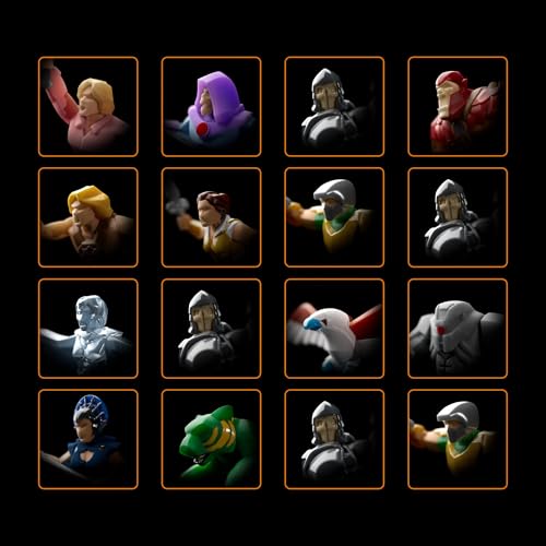 Mattel Brick Shop Klocki Masters of the Universe Władcy Wszechświata Bitwa o Zamek Posępny Czerep Zestaw konstrukcyjny, 867 elementów, 16 figurek, dla dzieci 13+ i dorosłych kolekcjonerów, JMB32
